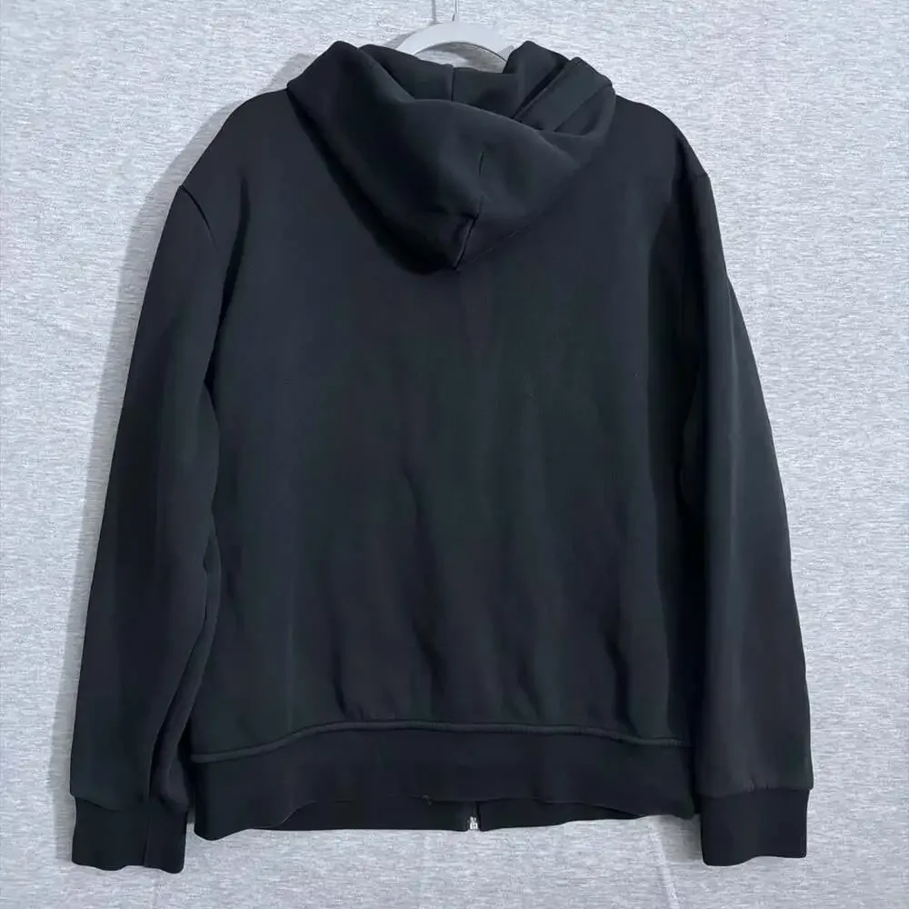 Polo Ralph Lauren Men's XL Black Double Knit Full Zip Hoodie Jacket With Pockets